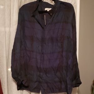 Green/Navy/Black Plaid button up